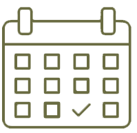 Calendario verde oliva delgado